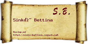 Sinkó Bettina névjegykártya