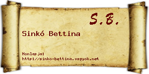 Sinkó Bettina névjegykártya